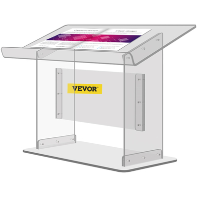 VEVOR Επιτραπέζιο Ακρυλικό Πόντιουμ 19,5&quot; Ψηλός Πλεξιγκλάς 27&quot;x13,7&quot; Επιτραπέζιοι ακρυλικοί άμβωνες για εκκλησίες Κεκλιμένη επιφάνεια με χείλος για βιβλιοθήκη Καθαρό αναλόγιο για διάλεξη ρεσιτάλ Ομιλία &amp; Παρουσίαση