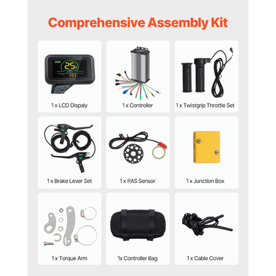 Κιτ μετατροπής ηλεκτρικού ποδηλάτου VEVOR 1000W 48V 26&quot; Μπροστινός τροχός E-Bike Hub