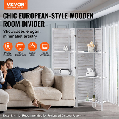 VEVOR Wood Divider Room Ξύλινο πάνελ 4 για Διαχωρισμό Δωματίων Οικιακό Γραφείο