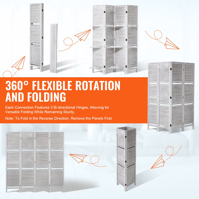 VEVOR Wood Divider Room Ξύλινο πάνελ 4 για Διαχωρισμό Δωματίων Οικιακό Γραφείο