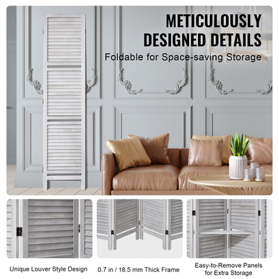 VEVOR Wood Divider Room Ξύλινο πάνελ 4 για Διαχωρισμό Δωματίων Οικιακό Γραφείο