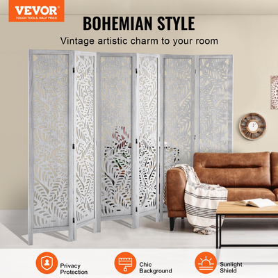 VEVOR Wood Divider Room Ξύλινο πάνελ 6 για Διαχωρισμό Δωματίων Οικιακό Γραφείο
