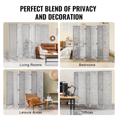 VEVOR Wood Divider Room Ξύλινο πάνελ 6 για Διαχωρισμό Δωματίων Οικιακό Γραφείο