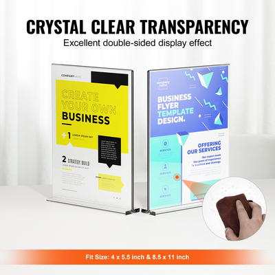 Βάση επιγραφών VEVOR Acrylic Sign 6 Pack 8,5 x 11 ιντσών, διπλής όψης