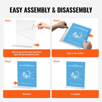 Βάση επιγραφών VEVOR Acrylic Sign 6 Pack 8,5 x 11 ιντσών, διπλής όψης