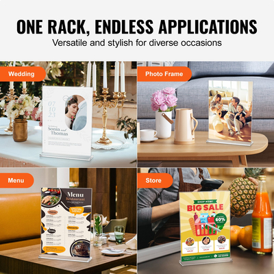 Βάση επιγραφών VEVOR Acrylic Sign 6 Pack 8,5 x 11 ιντσών, διπλής όψης