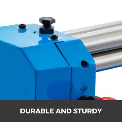 VEVOR RB 610 Φύλλο μεταλλικού κυλίνδρου για βιδωτό σφιγκτήρα Ρολό μηχανής Ρολό πλάκας Χειροκίνητο Σύρμα κυλίνδροι Tubes Roller Press 570 mm (μέγ. πάχος τεμαχίου εργασίας 1,2 mm, κύλινδροι από χάλυβα υψηλής περιεκτικότητας σε άνθρακα)