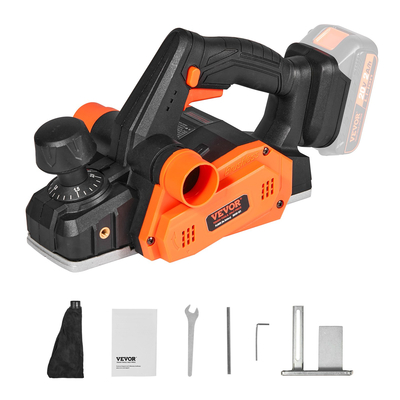 Ηλεκτρική πλάνη χειρός VEVOR Cordless, 3-1/4&quot; πλάτος, 16500 RPM Πλάνισμα χειρός με ρυθμιζόμενο βάθος πλανίσματος 5/64&quot; Λεπίδες HSS Dual Side Dust Outlet, για ξυλουργική λείανση επιφάνειας πλανίσματος ξύλου