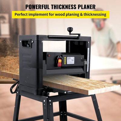 VEVOR Thickness Planer 13 ιντσών Planer πάγκου 2000W Wood Planer 8000 rpm Ξυλουργική πλάνη 10 AMP Ξυλουργείο Πτυσσόμενο 6m/min Ταχύτητα πλανίσματος με εξάτμιση σκόνης σιδήρου βάσης για ξυλουργική σανίδα