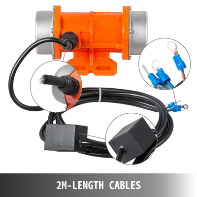 VEVOR Δονούμενος κινητήρας σκυροδέματος 220V Δονούμενος κινητήρας 40W μονοφασικός AC Ηλεκτρικός δονούμενος κινητήρας Θήκη από κράμα αλουμινίου 3000rpm Ασύγχρονος κινητήρας δόνησης 2M Καλώδιος Δονητής σκυροδέματος IP65 Αδιάβροχος (40W)