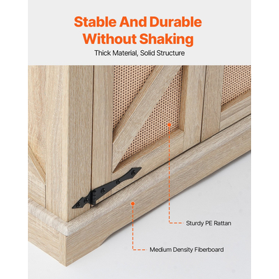 VEVOR Rattan Τραπεζάκι Σαλονιού Ορθογώνιο Rattan Τραπεζάκι σαλονιού 2 επιπέδων για σαλόνι