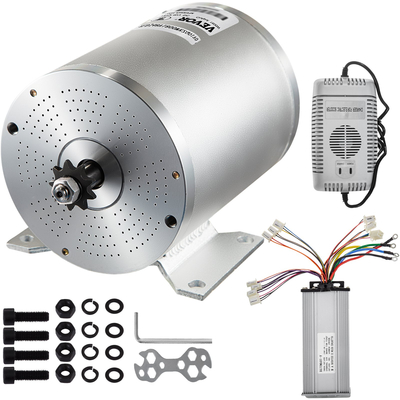VEVOR 48V DC 1800 Watt Ηλεκτρικός κινητήρας χωρίς ψήκτρες με ελεγκτή &amp; φορτιστή 9 δόντια T8F αλυσιδωτή γρανάζι και βάση στήριξης για σκούτερ Go Karts και ηλεκτρονικά ποδήλατα