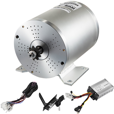 VEVOR 1800W Ηλεκτρικό κιτ κινητήρα DC χωρίς ψήκτρες 48V Κινητήρας υψηλής ταχύτητας χωρίς ψήκτρες με ελεγκτή ταχύτητας 38A και σετ καλωδίωσης πεντάλ γκαζιού για ηλεκτρικό σκούτερ Go Kart E-Bike