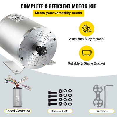 VEVOR 2000 Watts 48 Volt Brushless Motor Kit 42 Amp 4300 RPM Ηλεκτρικός κινητήρας σκούτερ υψηλής ταχύτητας με βάση στήριξης, για ηλεκτρονικά σκούτερ, καρτ, ηλεκτρονικά ποδήλατα