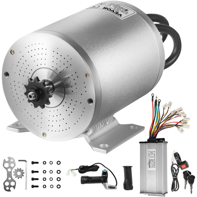 VEVOR Ηλεκτρικός κινητήρας DC χωρίς ψήκτρες 48V 2000W Ηλεκτρικός κινητήρας χωρίς ψήκτρες 4300 RPM κινητήρας υψηλής ταχύτητας με ελεγκτή 34A και λαβή γκαζιού για Go Kart ATV Ηλεκτρικό σκούτερ μοτοσικλέτας Μοτοσικλέτα μεσαίας κίνησης DIY