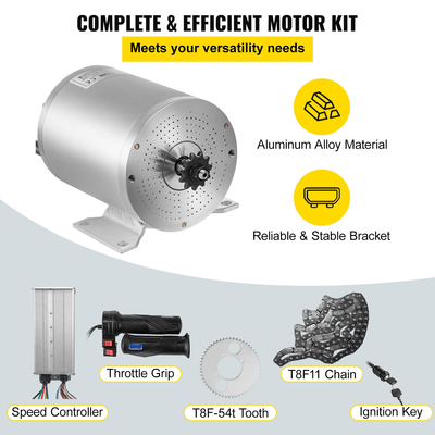 VEVOR Electric Brushless DC Motor 72V 3000W Brushless Electric Motor Kit 4900RPM Brushless Motor Kit με ελεγκτή και λαβή γκαζιού για ηλεκτρικό σκούτερ E Bike Engine Μοτοσικλέτα Κιτ μετατροπής εξαρτημάτων DIY