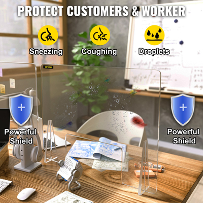 VEVOR Ακρυλική ασπίδα για πάγκο 24&quot;x24&quot; Ακρυλική ασπίδα 0,2&quot; Ακρυλική πλάκα πάγκου με παράθυρο συναλλαγών Ακρυλικό προστατευτικό φτερνίσματος για γκισέ ταμείου, τράπεζες, εστιατόρια