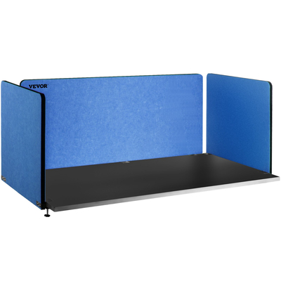VEVOR Desk Divider 60&#039;&#039; Desk Privacy Panel, 3 Panels Privacy Acoustic Panel, Sound Absorbing Acoustic Privacy Panel, Μειώστε το θόρυβο και τις οπτικές περισπασμούς, Ελαφρύς διαχωριστής με σφιγκτήρα Navy Blue