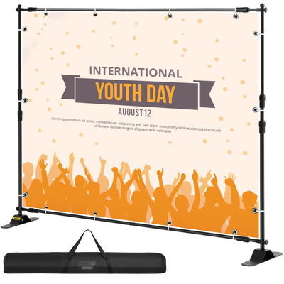 VEVOR Step and Repeat 8&#039;x8&#039;- 10&#039;x8&#039; Backdrop Banner Stand Ρυθμιζόμενο τηλεσκοπικό αναδιπλούμενο ύψος και πλάτος βάση banner με τσάντα μεταφοράς