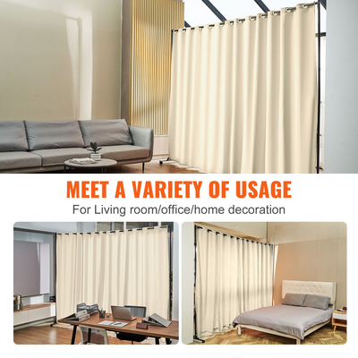 Διαιρέτης δωματίου VEVOR, 8 ft x 10 ft, φορητό διαχωριστικό δωματίου με ρόδες, διαχωριστικό κουρτινών με τροχούς, οθόνη απορρήτου διαιρέτη δωματίου για γραφείο, υπνοδωμάτιο, τραπεζαρία, μελέτη, μπεζ