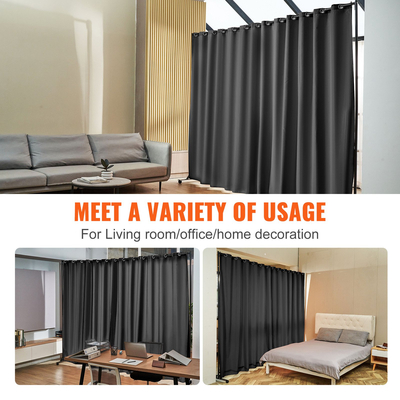 VEVOR Room Divider, 8 ft x 10 ft, φορητό διαχωριστικό δωματίου με ρόδες, διαχωριστικό κουρτινών με τροχούς, οθόνη Privacy divider για γραφείο, υπνοδωμάτιο, τραπεζαρία, γραφείο, ανοιχτό γκρι