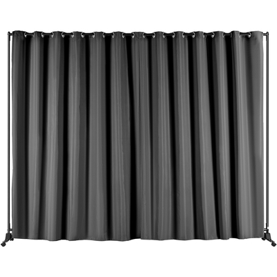 VEVOR Room Divider, 8 ft x 10 ft, φορητό διαχωριστικό δωματίου με ρόδες, διαχωριστικό κουρτινών με τροχούς, οθόνη Privacy divider για γραφείο, υπνοδωμάτιο, τραπεζαρία, γραφείο, ανοιχτό γκρι