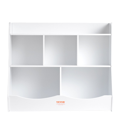 VEVOR Wood Kid Storage Cubby, Organizer αποθήκευσης παιχνιδιών με ράφι, 5-Cubby Ξύλινο ντουλάπι αποθήκευσης παιχνιδιών, Παιδικό ράφι παιχνιδιών βιβλίων για παιδικό δωμάτιο, Παιδικός χώρος, νηπιαγωγείο, νηπιαγωγείο, λευκό