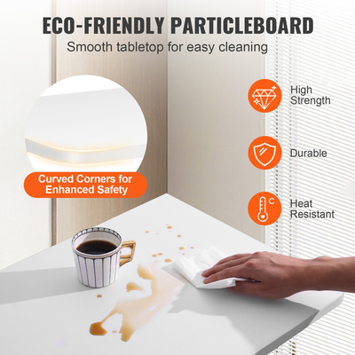 Επιτοίχιο πτυσσόμενο τραπέζι VEVOR, Πτυσσόμενα τραπέζια επιτοίχιας βάσης, Ξύλινο πλωτό γραφείο για τραπεζαρία, πλυσταριό, γραφείο, 23,6&quot; x 15,6&quot; Πτυσσόμενο γραφείο με στήριγμα από ανθρακούχο χάλυβα