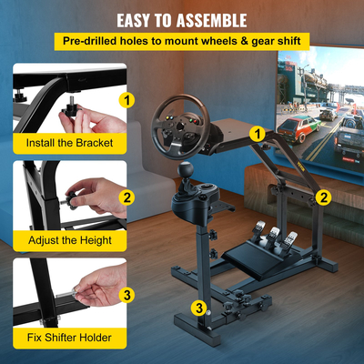 Δεν περιλαμβάνονται VEVOR G29, G27 και G25 Racing Simulator Steering Wheel Stand GT Racing Simulator Steering Wheel Stand,Wheel Support and Pedal