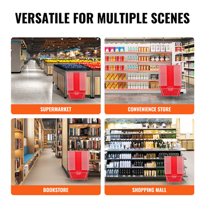 Καλάθι αγορών VEVOR Φορητό καλάθι παντοπωλείου 20 ΤΕΜ 21L με λαβή &amp; βάση κόκκινο