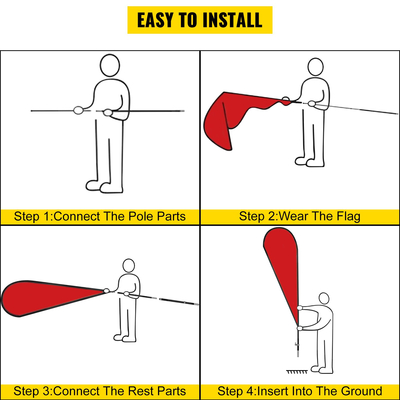 VEVOR Advertising Flag κοντάρι, 30 x Feather Flag Bundles with Ground Spike, 16 ft Windless Flag κοντάρια με πάσσαλο τοποθέτησης στο έδαφος, 6 τμχ κιτ κοντάρι σημαία Swooper, Σημαία επιγραφής για επιχειρήσεις Βιτρίνες καταστημάτων
