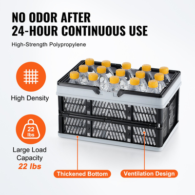 VEVOR Πτυσσόμενο καλάθι αγορών Φορητό καλάθι παντοπωλείου 3 ΤΕΜ 16L με χερούλι