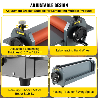 VEVOR 51&quot; 1300MM Εγχειρίδιο Cold Roll Laminator Vinyl Photo Film Mounting Μηχανή πλαστικοποίησης κρύου ρολού Μηχανή πλαστικοποίησης