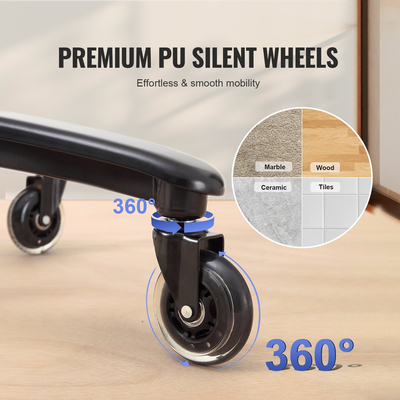 Καρέκλα γραφείου VEVOR Heavy Duty με ρυθμιζόμενη οσφυϊκή υποστήριξη αιχμής για πολλές ώρες, μεγάλη και ψηλή καρέκλα γραφείου 400 lbs, φαρδιά, παχιά επένδυση, ισχυρή μεταλλική βάση, ήσυχους τροχούς