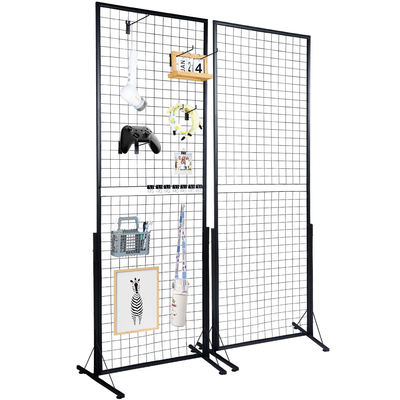 VEVOR 2&#039; x 5,6&#039; Grid Panels Wall Tower, 2 Packs Wire Gridwall Display Racks with T-Base Floorstanding, Double Side Gridtoll Panels for Art Craft Shows, Retail Display with Extra Clips and Hooks