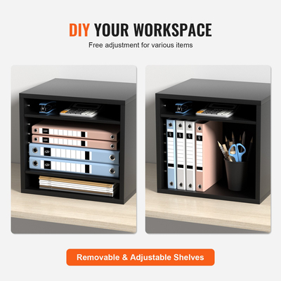 VEVOR Literature Organizers, Ταχυδρομική θυρίδα γραφείου 5 θέσεων με ρυθμιζόμενα ράφια, Ξύλο Literature Sorter 13,9x12x13 ίντσες για γραφείο, σπίτι, τάξη, οργάνωση αίθουσες αλληλογραφίας, πιστοποίηση EPA, Μαύρο