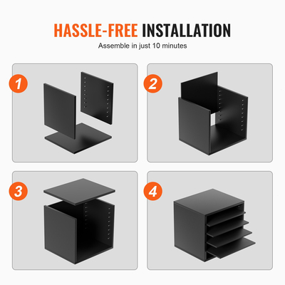 VEVOR Literature Organizers, Ταχυδρομική θυρίδα γραφείου 5 θέσεων με ρυθμιζόμενα ράφια, Ξύλο Literature Sorter 13,9x12x13 ίντσες για γραφείο, σπίτι, τάξη, οργάνωση αίθουσες αλληλογραφίας, πιστοποίηση EPA, Μαύρο