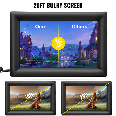 Φουσκωτή οθόνη ταινίας VEVOR Φουσκωτή οθόνη προβολέα για εξωτερικό χώρο με 350W Air Blower Φουσκωτή οθόνη Oxford Fabric Υλικό Οθόνη Blow Up για ταινίες εξωτερικού χώρου Υποστηρίζει εμπρός/πίσω προβολή