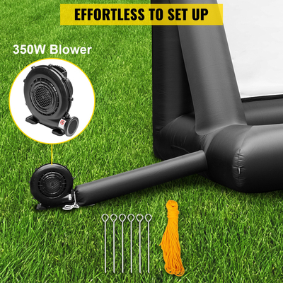 Φουσκωτή οθόνη ταινίας VEVOR Φουσκωτή οθόνη προβολέα για εξωτερικό χώρο με 350W Air Blower Φουσκωτή οθόνη Oxford Fabric Υλικό Οθόνη Blow Up για ταινίες εξωτερικού χώρου Υποστηρίζει εμπρός/πίσω προβολή