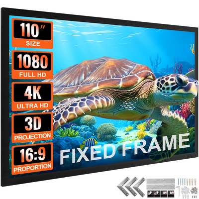 VEVOR 110 Inch Diagonal Projector Screen 16:9 4K HD Projector Screen Movie Οθόνη Fixed Frame 3D Projector for Home Threater Outdoor Use (110inch)