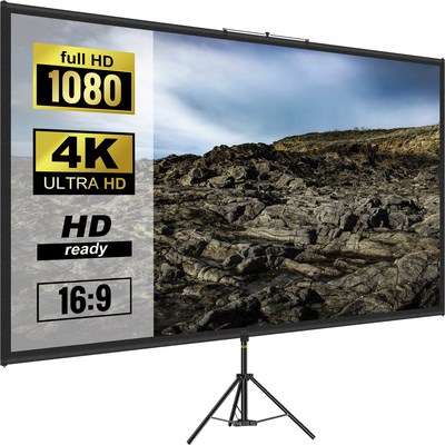 VEVOR Τρίποδος Οθόνη Προβολέα 110 ιντσών 16:9 4K HD προβολής οθόνης Βάση χωρίς ζάρες Ρυθμιζόμενη Ύψος Φορητή οθόνη για Προβολέα εσωτερικού &amp; εξωτερικού χώρου για ταινίες, οικιακός κινηματογράφος, παιχνίδια, γραφείο