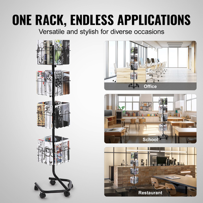 Μπροσούρα VEVOR Display Rack 32-Pocket Rotating Literature Display Stand 5 Wheels