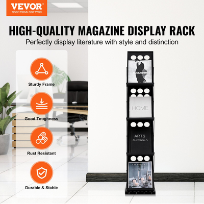 Μπροσούρα VEVOR Foldable Magazine Display Rack 4 Pocket Literature Display Stand