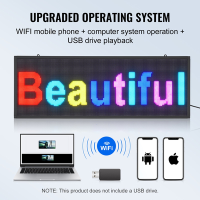 VEVOR 99x35cm Προγραμματιζόμενη πινακίδα LED Πίνακας οθόνης κύλισης P10 Full Color