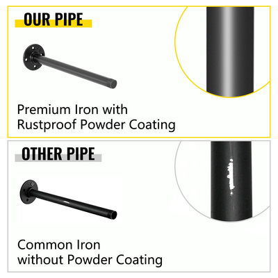 VEVOR Βιομηχανικά ράφια σωλήνων 4 επιπέδων τοίχου Σιδερένια ράφια 3 ΤΕΜ.