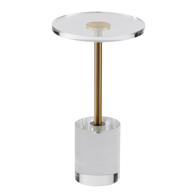 VEVOR Clear Acrylic End Τραπέζι, Ακρυλικό Βοηθητικό Τραπέζι με Στερεά Βάση, 11,9 x 11,9 ιντσών στρογγυλό τραπέζι, 21,4 ιντσών ύψος, για καφέ, ποτό, φαγητό, σνακ που χρησιμοποιείται στο σαλόνι, το υπνοδωμάτιο και το γραφείο