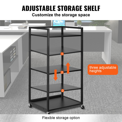 Βάση εκτυπωτή VEVOR με ρόδες, ρυθμιζόμενο ύψος βάσης εκτυπωτή 3 επιπέδων, καλάθι εκτυπωτή με ράφια αποθήκευσης για εκτυπωτή, σαρωτή, φαξ, χρήση στο οικιακό γραφείο, πιστοποίηση CARB, μαύρο