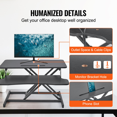 Μετατροπέας γραφείου VEVOR Standing Desk Riser δύο επιπέδων Stand up Desk Riser, 31,5 ιντσών Large Sit to Stand Desk Converter, 5,5-20,1 ιντσών Ρυθμιζόμενο ύψος, για οθόνη, πληκτρολόγιο και αξεσουάρ που χρησιμοποιούνται στο Home Office