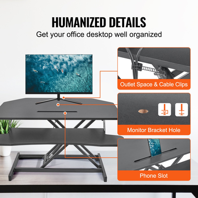 Μετατροπέας γραφείου VEVOR Standing Desk Riser δύο επιπέδων Stand up Desk Riser, Large Sit to Stand Desk Converter 36 ιντσών, ρυθμιζόμενο ύψος 5,5-20,1 ιντσών, για οθόνη, πληκτρολόγιο και αξεσουάρ που χρησιμοποιούνται στο Home Office