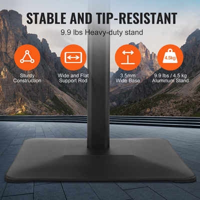 Βάση επιγραφών VEVOR Pedestal, 11 x 17 ιντσών κάθετη και οριζόντια ρυθμιζόμενη βάση αφίσας, βαρέως τύπου βάση επιγραφής δαπέδου με μεταλλική βάση για προβολή, διαφήμιση και εξωτερικούς χώρους, μαύρο